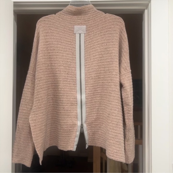 Free People Wool & Linen Arctic Fox Zip Back Sweater Small - Picture 3 of 9